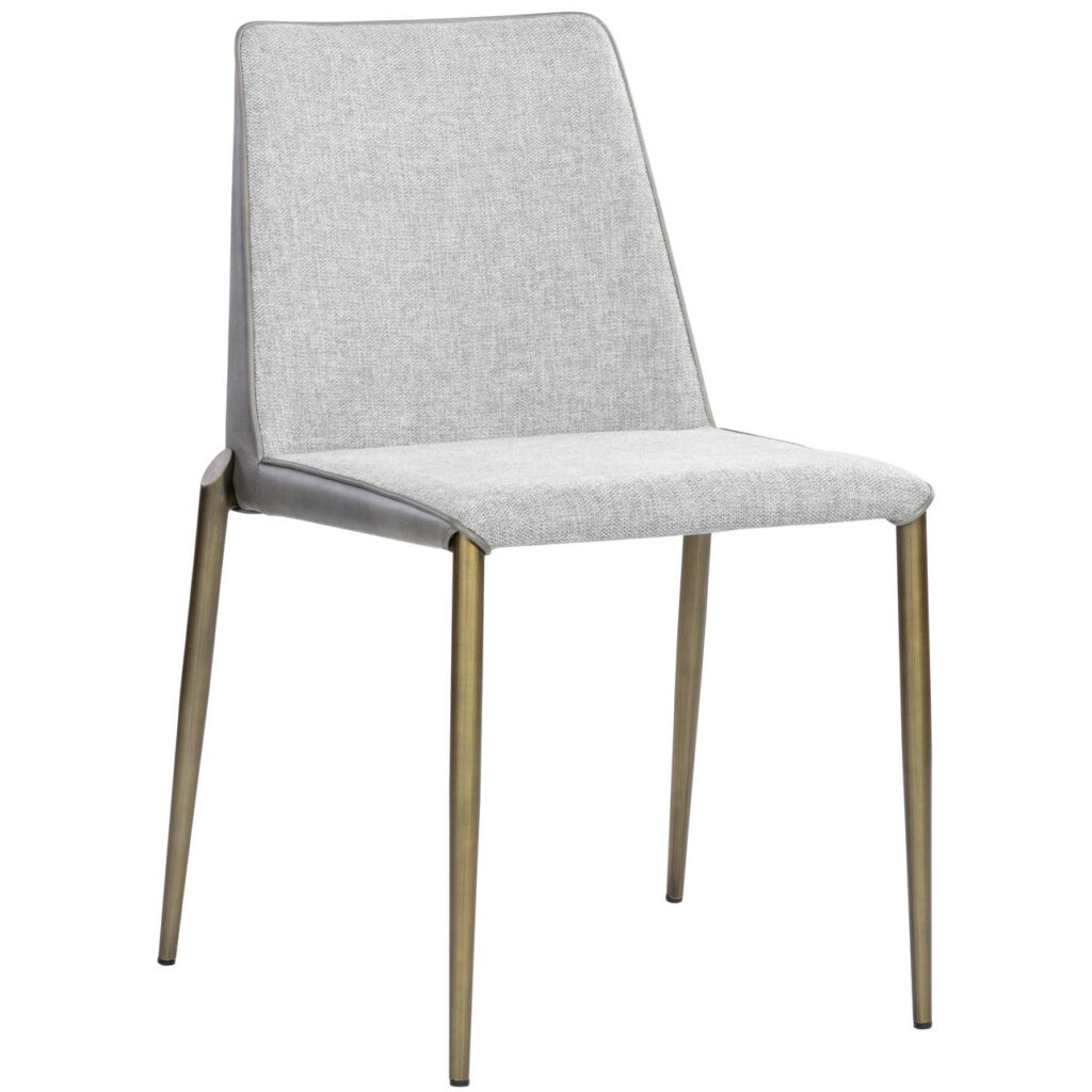 Renee Stackable Dining Chair - Belfast Heather Grey / Bravo Metal