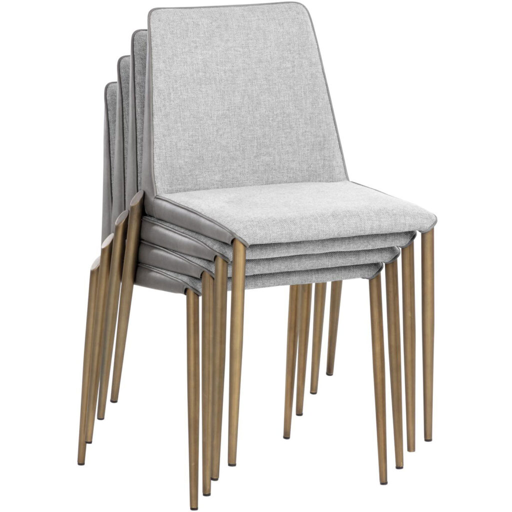 Renee Stackable Dining Chair - Belfast Heather Grey / Bravo Metal - Image 10