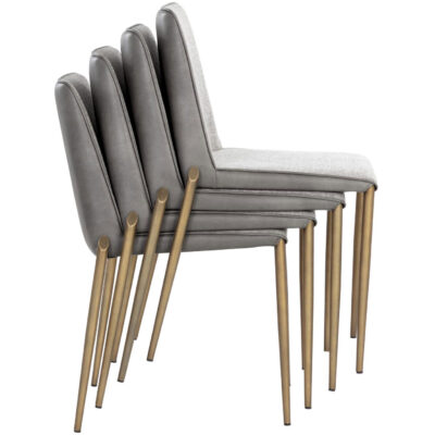 Renee Stackable Dining Chair - Belfast Heather Grey / Bravo Metal 107880 107880 RENEE STACKABLE DINING CHAIR BELFAST HEATHER GREY BRAVO METAL 13