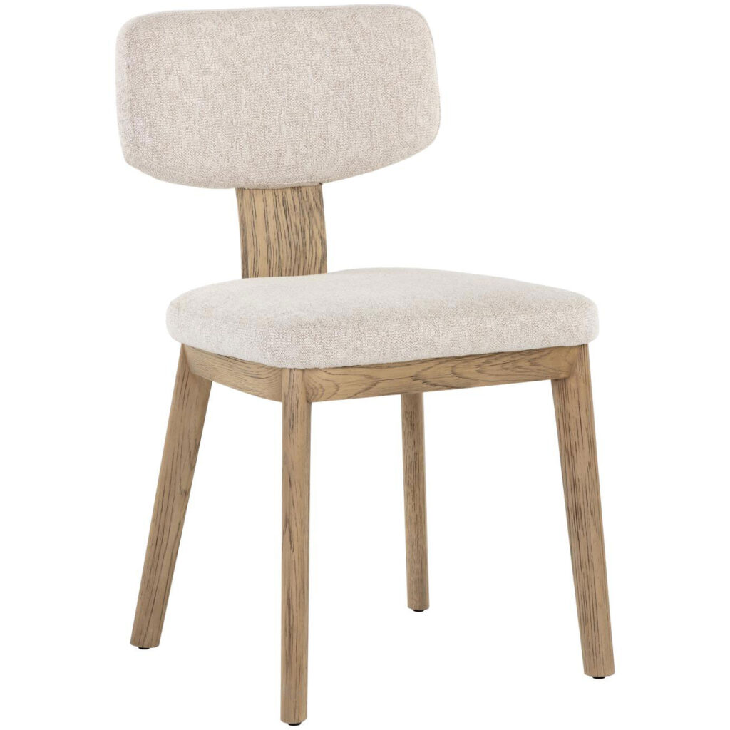 Rickett Dining Chair - Weathered Oak - Dove Cream