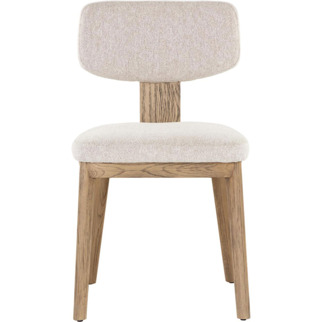 Rickett Dining Chair - Weathered Oak - Dove Cream - Image 2