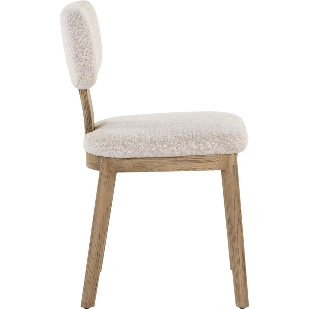 Rickett Dining Chair - Weathered Oak - Dove Cream - Image 3