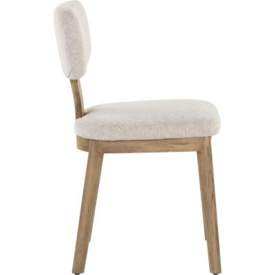 Rickett Dining Chair - Weathered Oak - Dove Cream 107883 107883 RICKETT DINING CHAIR WEATHERED OAK DOVE CREAM 2