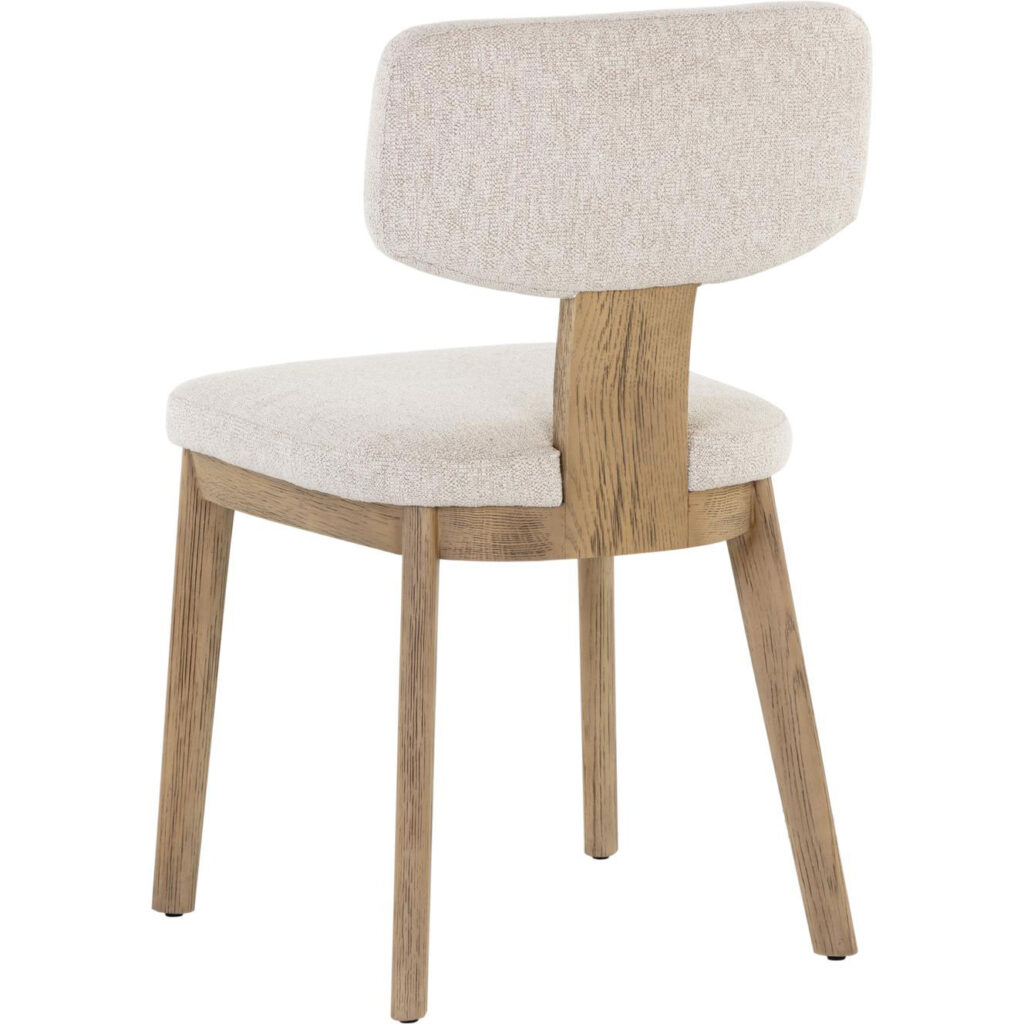 Rickett Dining Chair - Weathered Oak - Dove Cream - Image 4