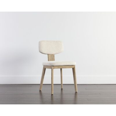 Rickett Dining Chair - Weathered Oak - Dove Cream 107883 107883 RICKETT DINING CHAIR WEATHERED OAK DOVE CREAM 5