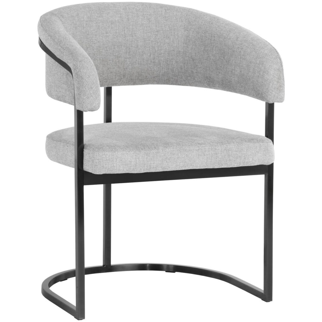 Marris Dining Armchair - Gunmetal - Belfast Heather Grey