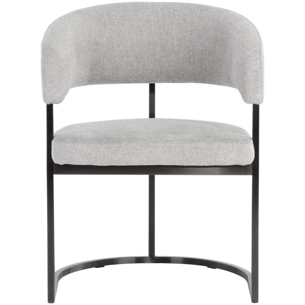 Marris Dining Armchair - Gunmetal - Belfast Heather Grey - Image 2