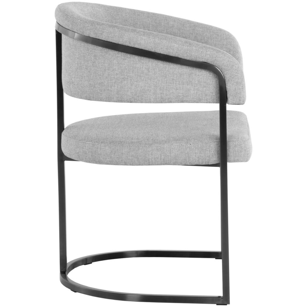 Marris Dining Armchair - Gunmetal - Belfast Heather Grey - Image 3