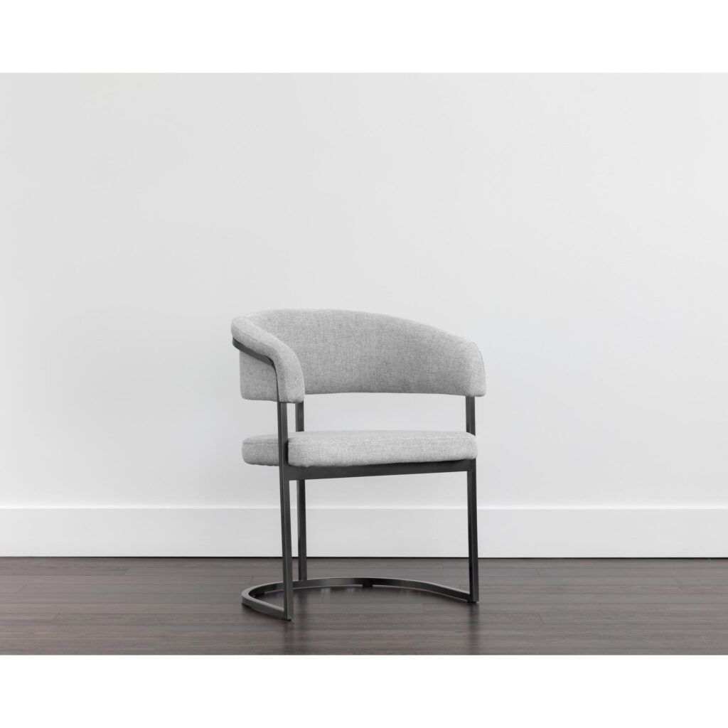 Marris Dining Armchair - Gunmetal - Belfast Heather Grey - Image 5