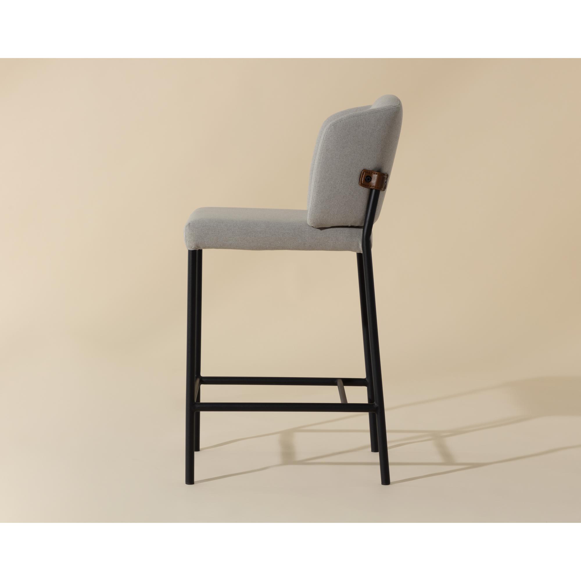 Pearce Counter Stool - Light Grey / Bravo Cognac 8 Pearce Counter Stool - Light Grey / Bravo Cognac - Image 8