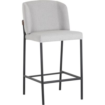 Pearce Counter Stool - Light Grey / Bravo Cognac