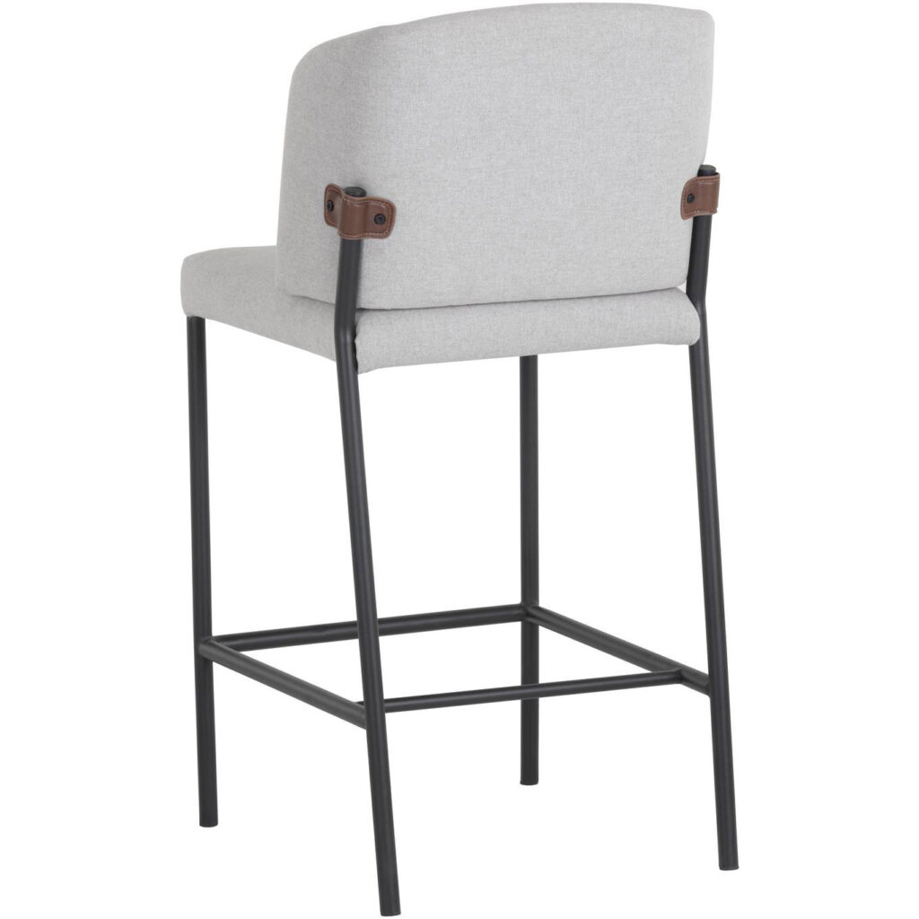 Pearce Counter Stool - Light Grey / Bravo Cognac