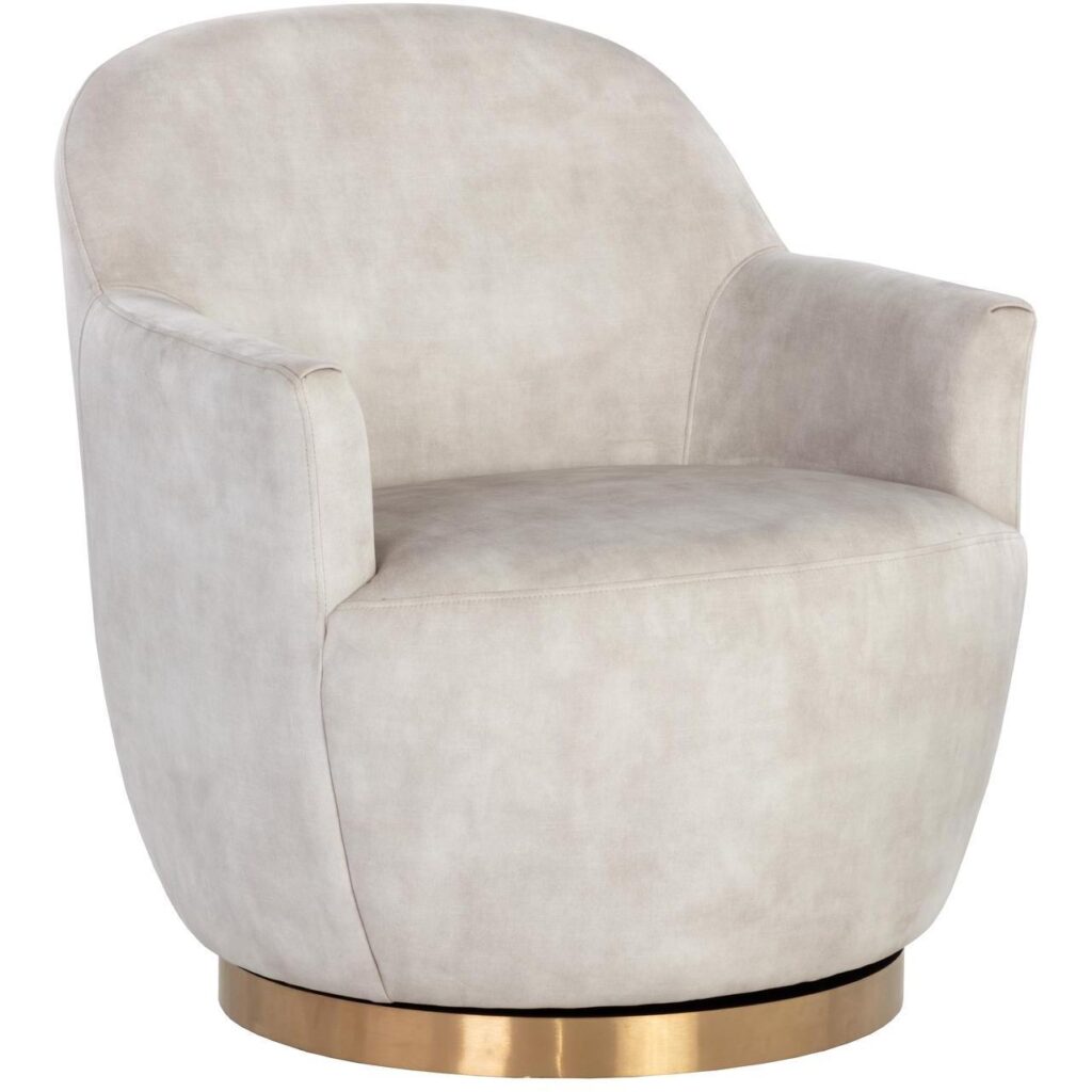 Casey Swivel Lounge Chair - Nono Cream