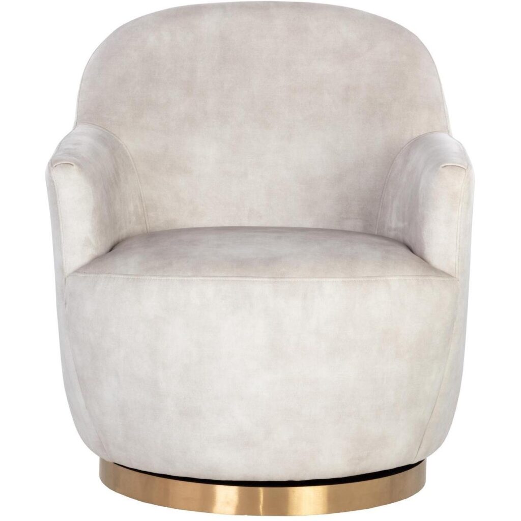 Casey Swivel Lounge Chair - Nono Cream - Image 2