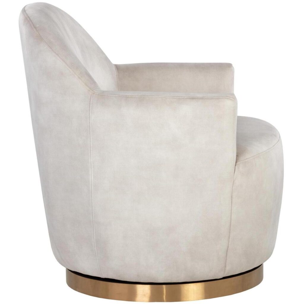 Casey Swivel Lounge Chair - Nono Cream - Image 3