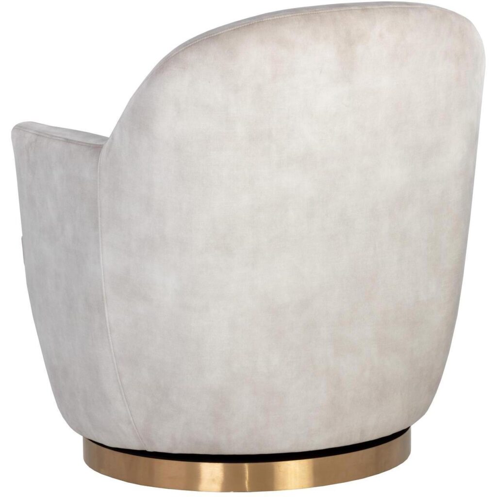 Casey Swivel Lounge Chair - Nono Cream - Image 4