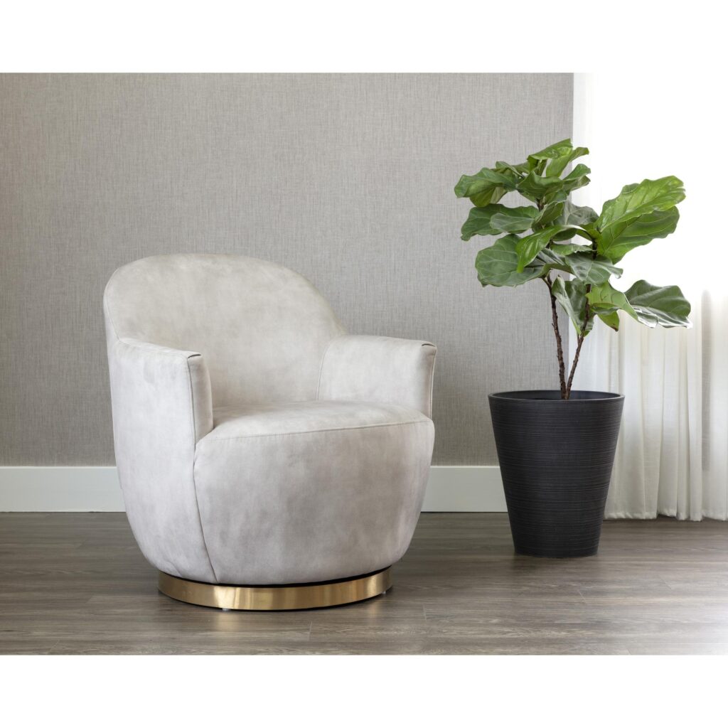 Casey Swivel Lounge Chair - Nono Cream - Image 5