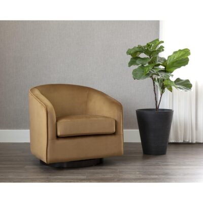 Hazel Swivel Lounge Chair - Dark Bronze - Gold Sky 107966 107966 HAZEL SWIVEL LOUNGE CHAIR DARK BRONZE GOLD SKY 5