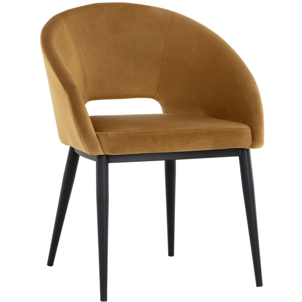 Thatcher Dining Armchair - Black - Gold Sky