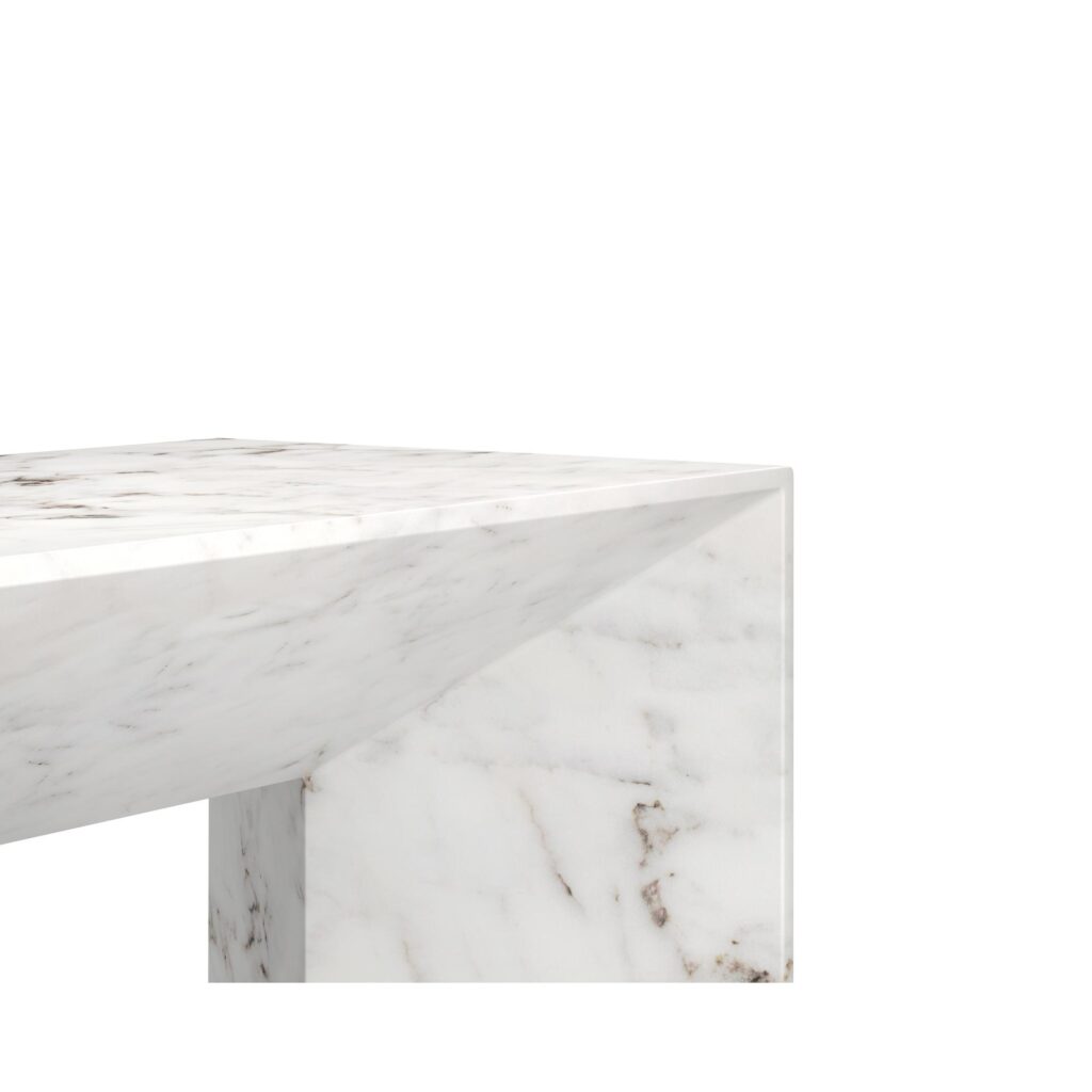 Nomad Bench - Marble Look - White - Image 4