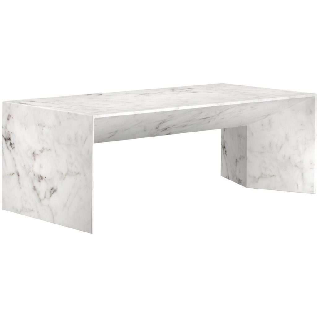 Nomad Coffee Table - Marble Look - White