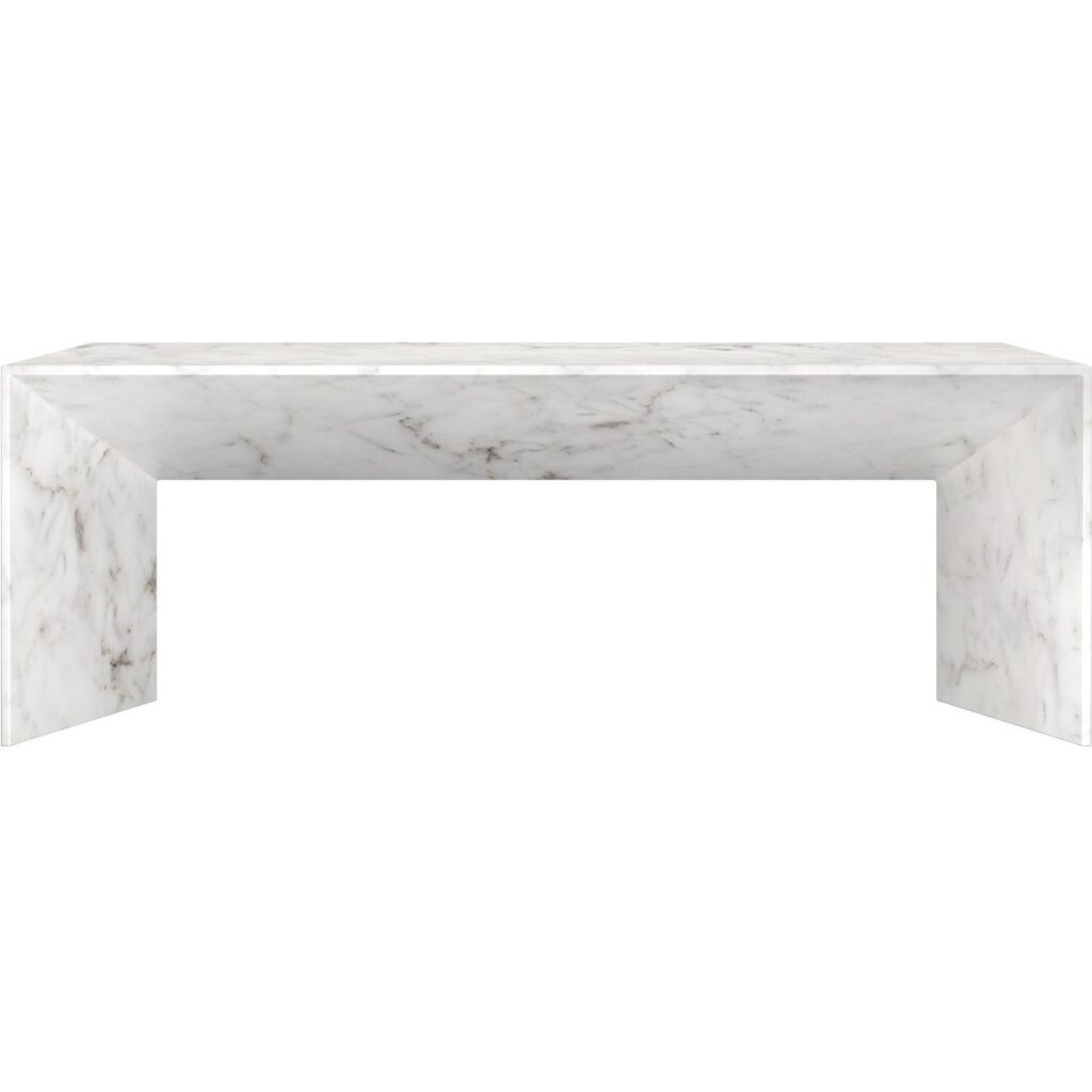 Nomad Coffee Table - Marble Look - White - Image 2