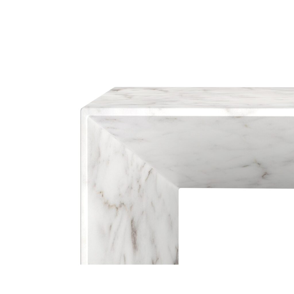 Nomad Coffee Table - Marble Look - White - Image 4