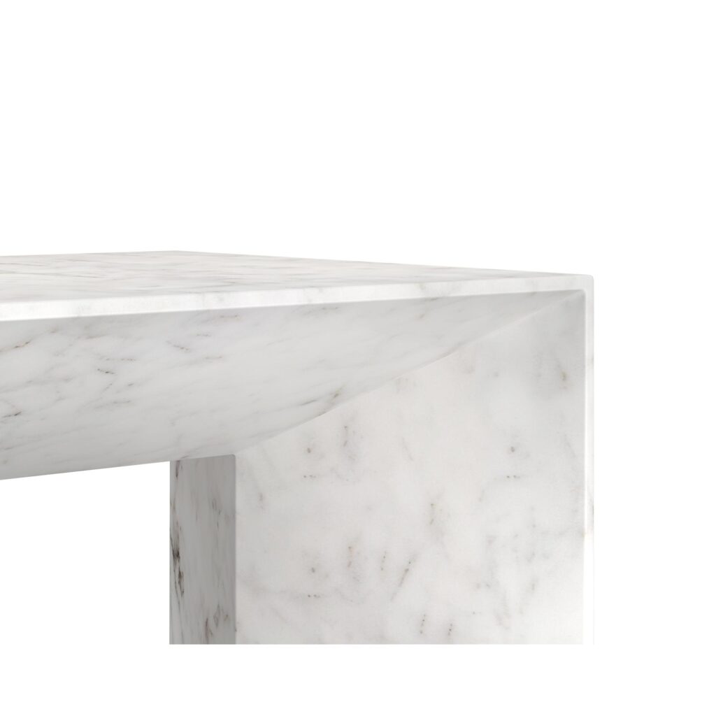 Nomad Coffee Table - Marble Look - White - Image 6