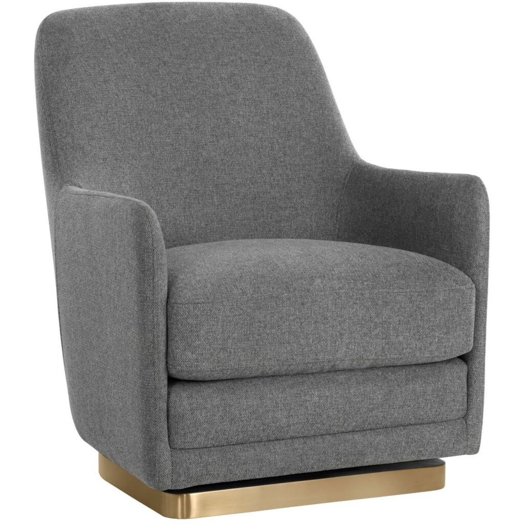 Marcela Swivel Lounge Chair - Belfast Koala Grey