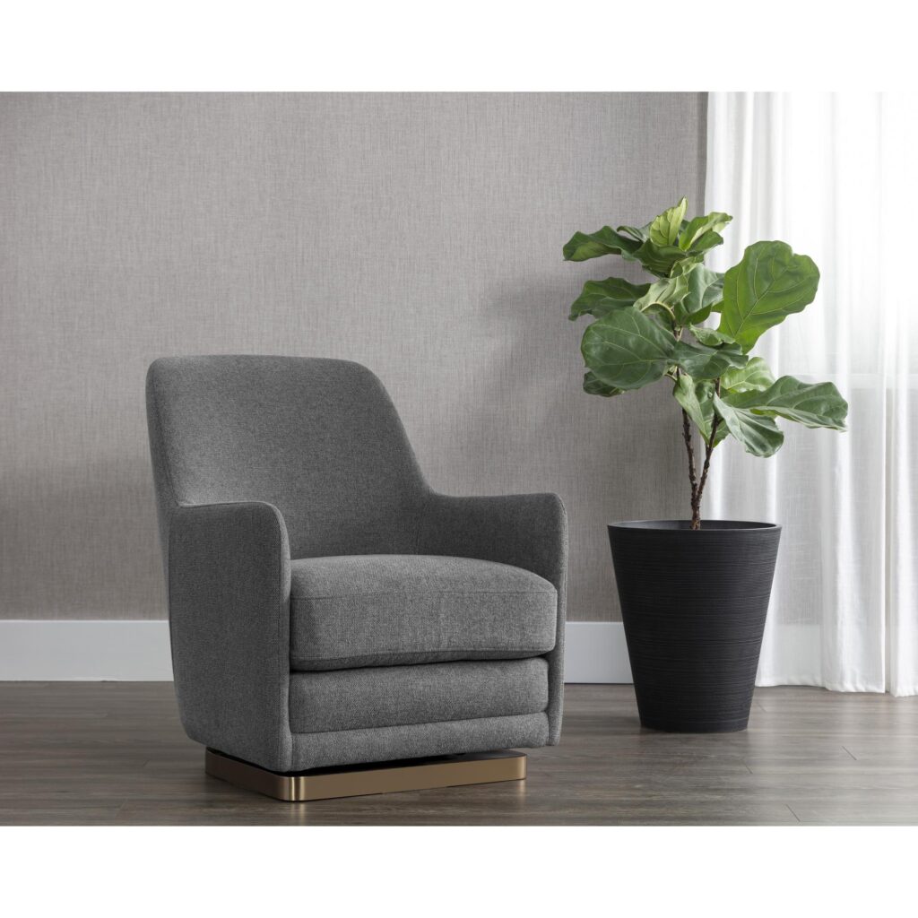 Marcela Swivel Lounge Chair - Belfast Koala Grey - Image 5