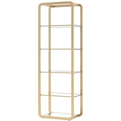 Ambretta Bookcase - Small - Gold / Clear 108085 108085 AMBRETTA BOOKCASE SMALL GOLD CLEAR GLASS 3