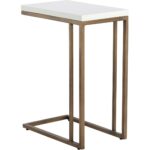 Sawyer End Table - Antique Brass - White 9 Sawyer End Table - Antique Brass - White 108115 108115 SAWYER END TABLE ANTIQUE BRASS WHITE 2