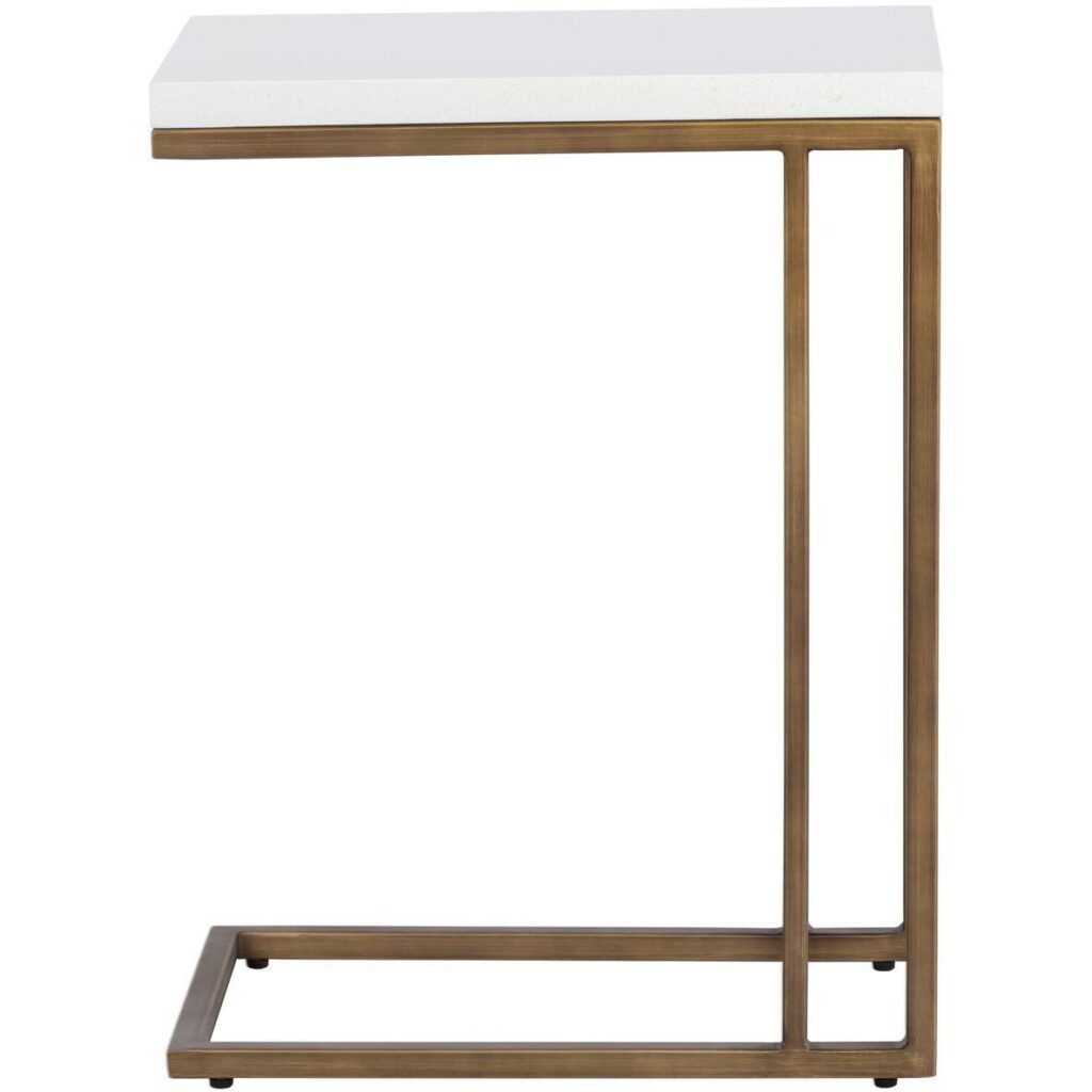 Sawyer End Table - Antique Brass - White - Image 4