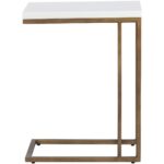 Sawyer End Table - Antique Brass - White 10 Sawyer End Table - Antique Brass - White 108115 108115 SAWYER END TABLE ANTIQUE BRASS WHITE 3