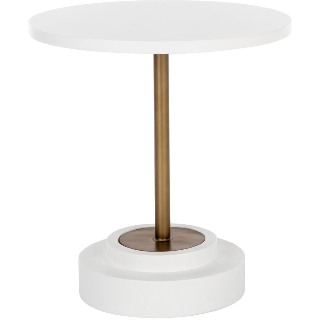 Marlowe Bistro Table - Antique Brass - White - 27.5" - Image 2