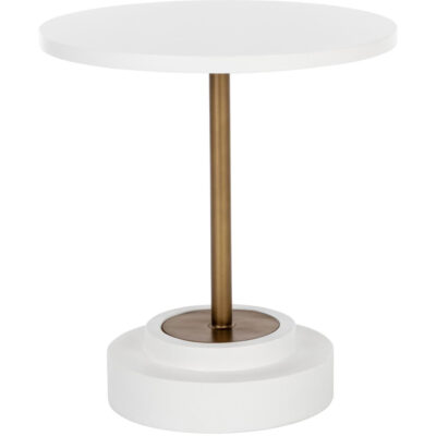 Marlowe Bistro Table - Antique Brass - White - 27.5" 108117 108117 MARLOWE BISTRO TABLE ANTIQUE BRASS WHITE 27.5 1