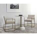 Marlowe Bistro Table - Antique Brass - White - 27.5" 6 Marlowe Bistro Table - Antique Brass - White - 27.5" 108117 108117 MARLOWE BISTRO TABLE ANTIQUE BRASS WHITE 27.5 5