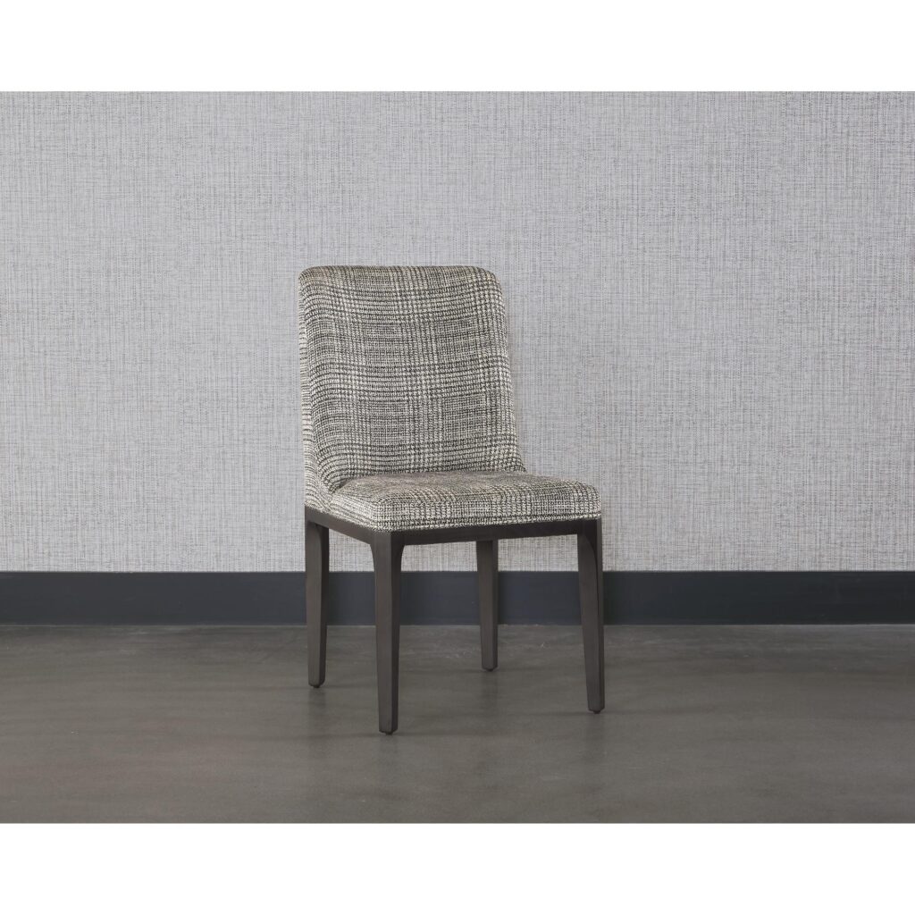 Elisa Dining Chair - Grey Oak - Naya Check Black - Image 5