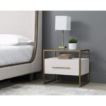 Venice Nightstand - Oyster Shagreen 10 Venice Nightstand - Oyster Shagreen 108148 108148 VENICE NIGHTSTAND OYSTER SHAGREEN 5