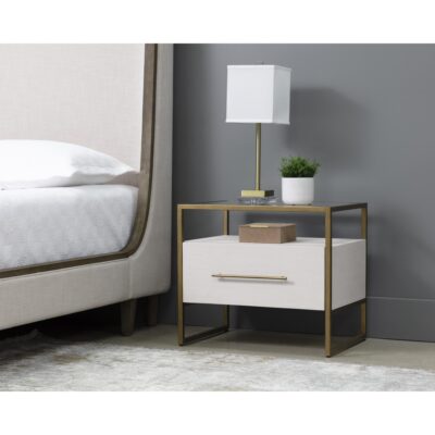 Venice Nightstand - Oyster Shagreen 108148 108148 VENICE NIGHTSTAND OYSTER SHAGREEN 5