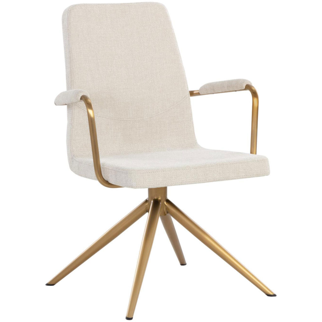 Hilda Swivel Dining Armchair - Chacha Cream