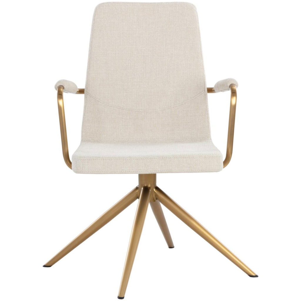 Hilda Swivel Dining Armchair - Chacha Cream - Image 2