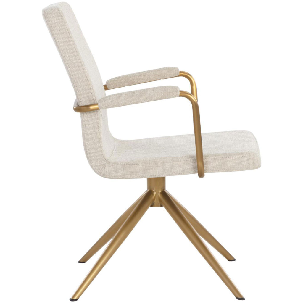 Hilda Swivel Dining Armchair - Chacha Cream - Image 3