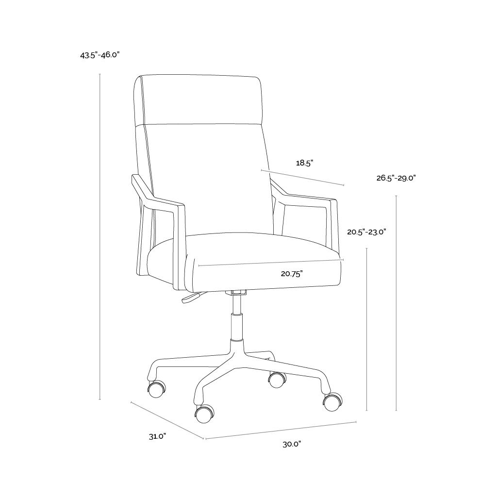 Collin Office Chair - Natural - Heather Ivory Tweed 10 Collin Office Chair - Natural - Heather Ivory Tweed - Image 10