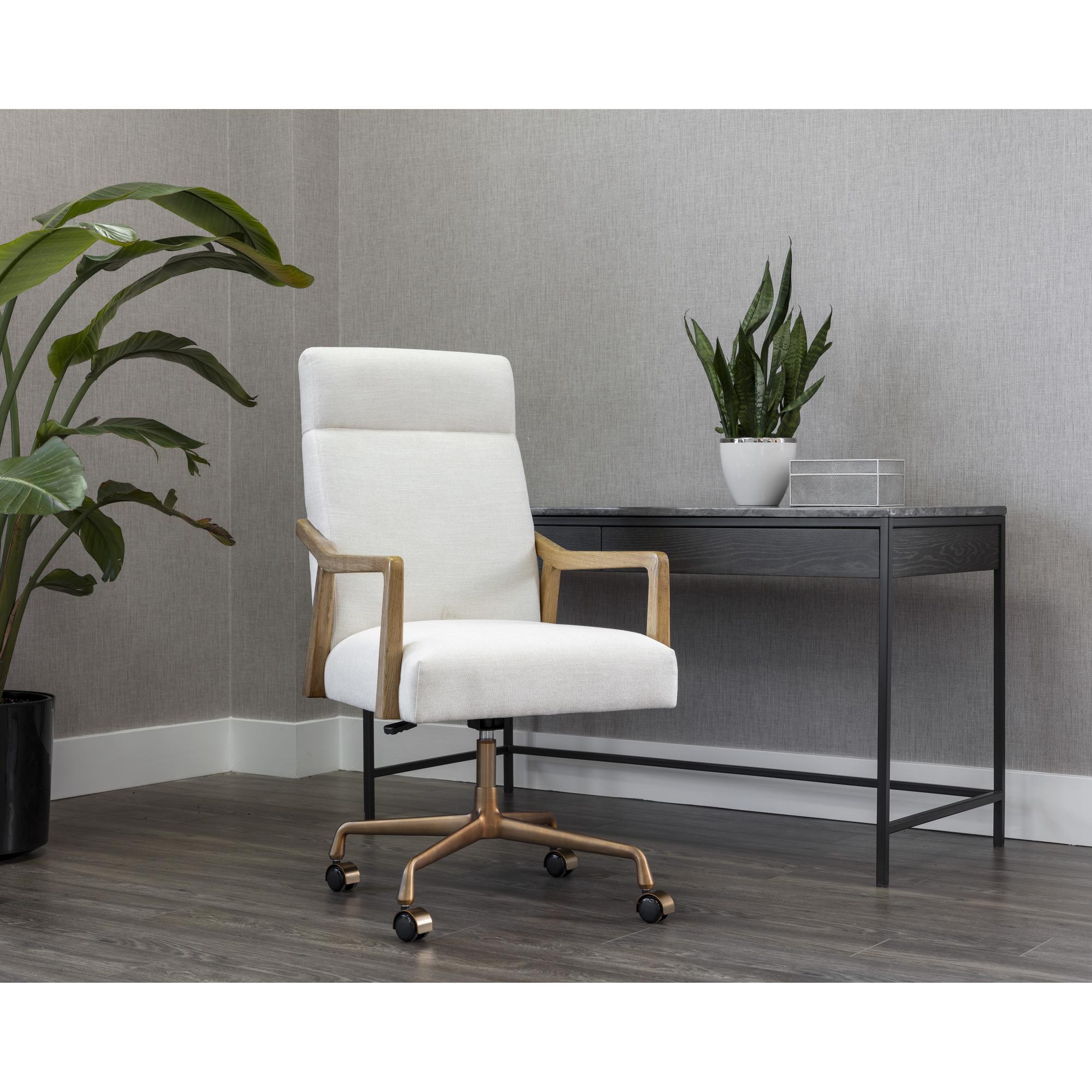 Collin Office Chair - Natural - Heather Ivory Tweed 5 Collin Office Chair - Natural - Heather Ivory Tweed - Image 5