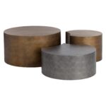 Neo Coffee Tables (Set Of 3) - Antique Brass 9 Neo Coffee Tables (Set Of 3) - Antique Brass 108210 108210 NEO COFFEE TABLES SET OF 3 ANTIQUE BRASS 2