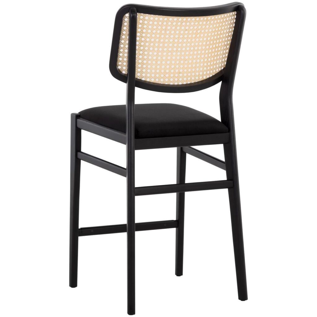 Annex Counter Stool - Velvet Black / Natural - Image 3