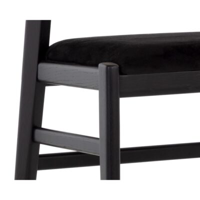 Annex Counter Stool - Velvet Black / Natural 108282 108282 ANNEX COUNTER STOOL VELVET BLACK 6