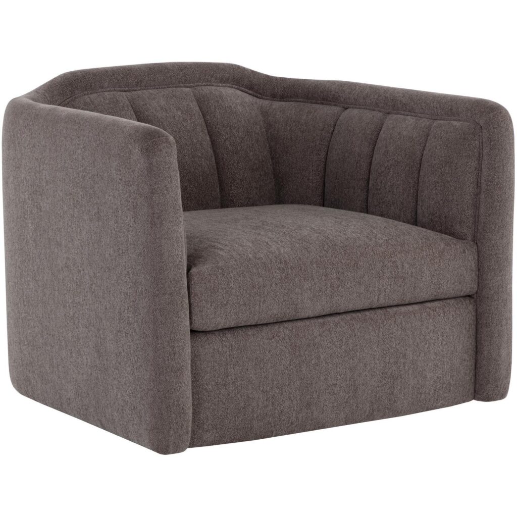 Birrit Swivel Armchair - Alaska Hedgehog Brown