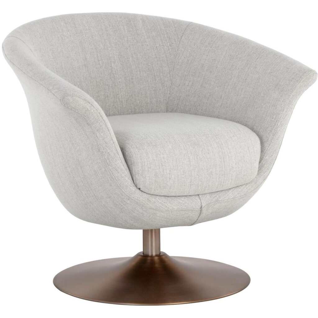 Carine Swivel Lounge Chair - Mina Taupe